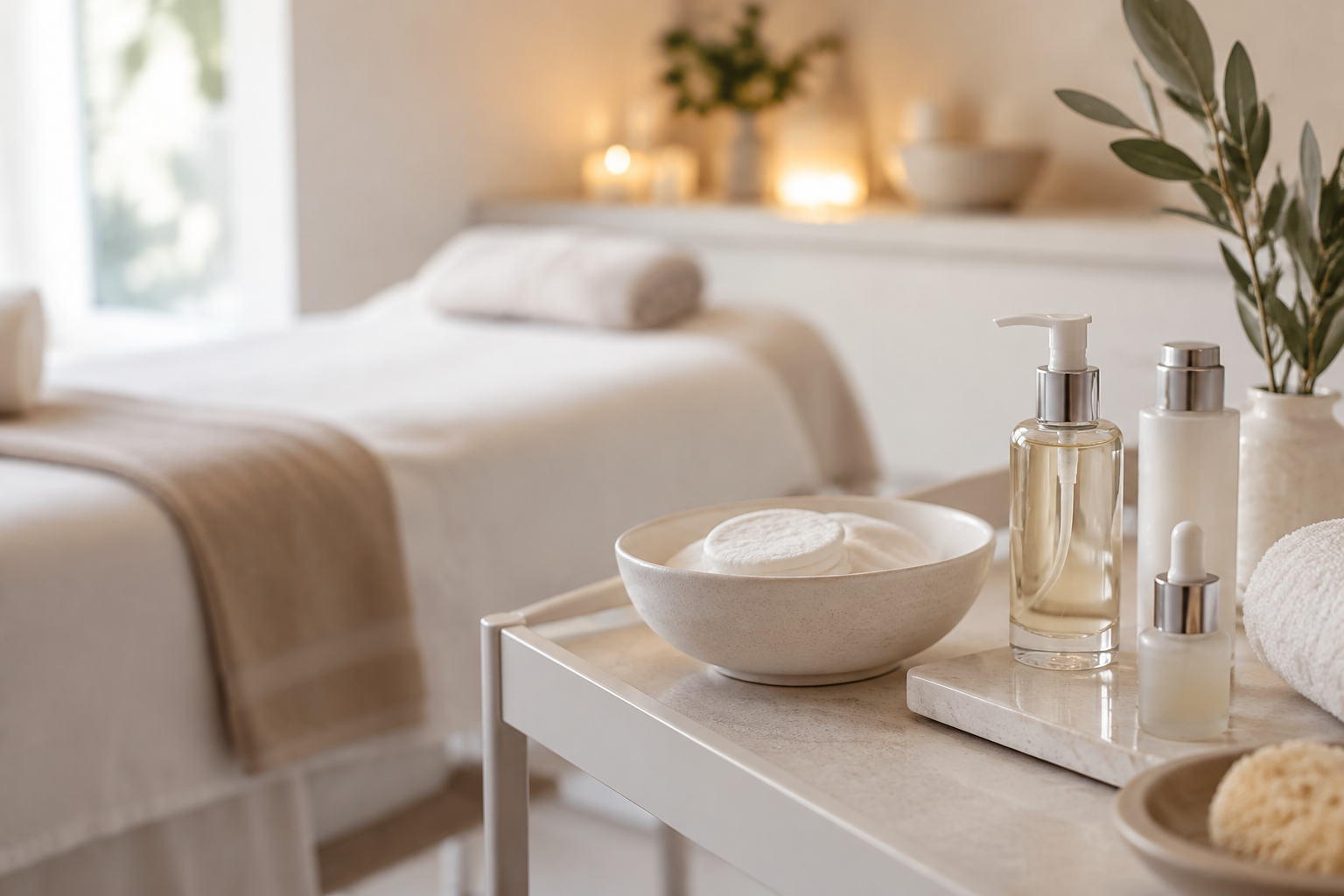 Illustrative image: A client receiving a luxury professional skincare treatment at a medical spa