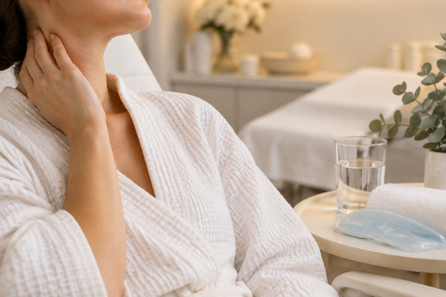Illustrative image: Woman relaxed after receiving aesthetic injection treatments
