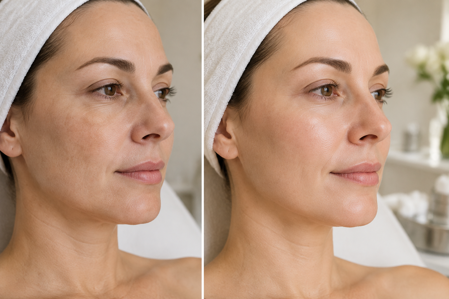 Illustrative image: Woman receiving a luxury PRP facial treatment in a modern medical spa